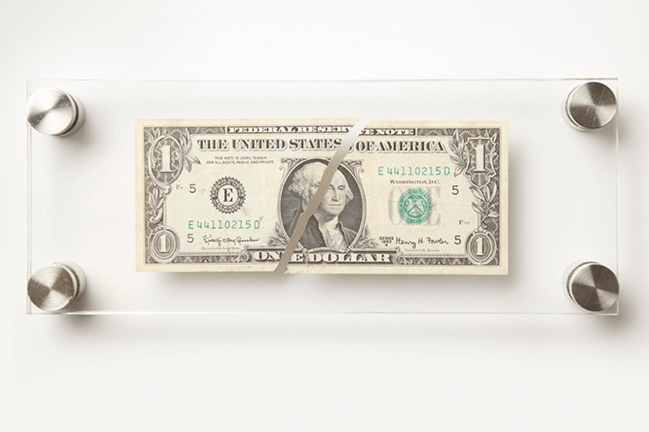 Photo: Original torn US dollar note