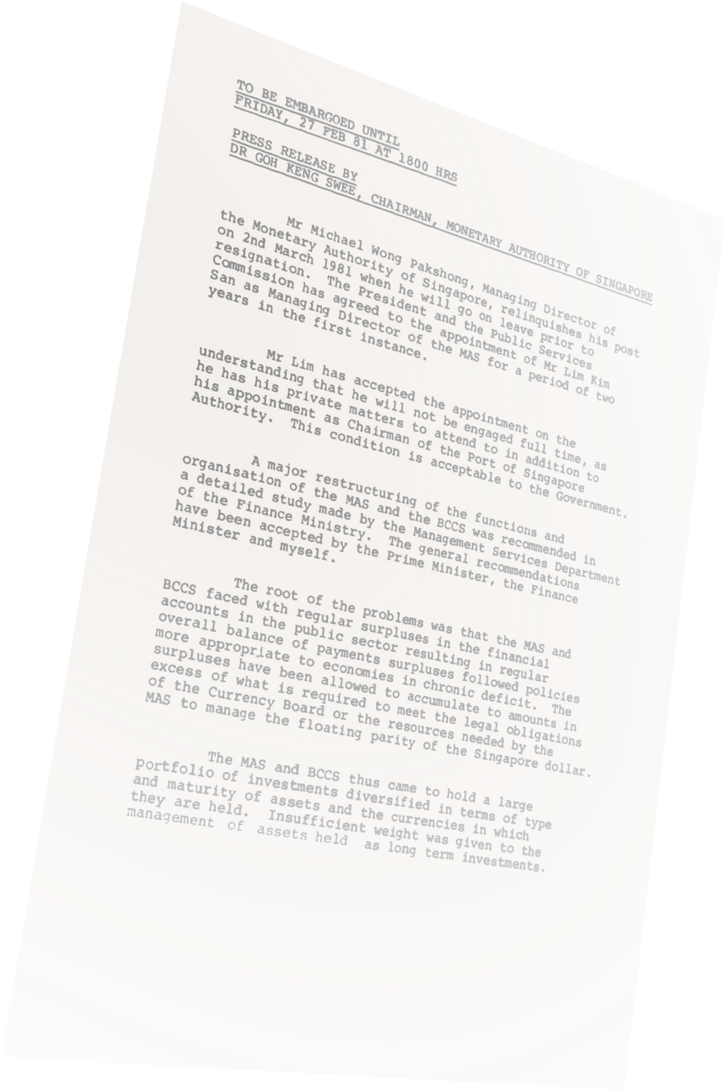 Press release: MAS new investment and corporation formed