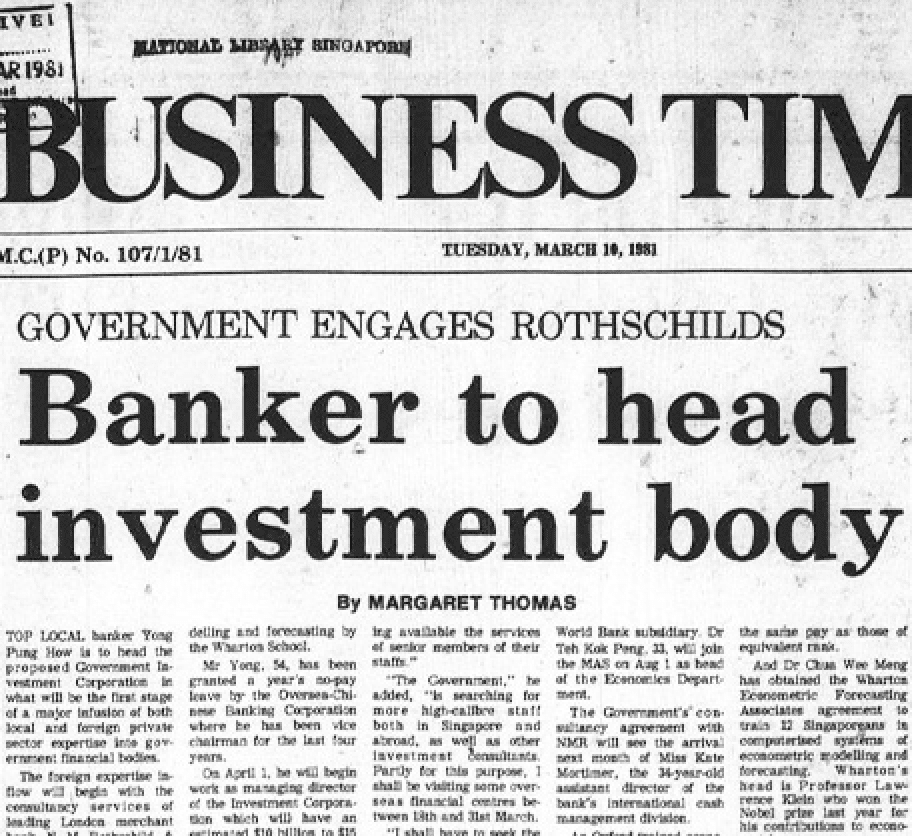 Business Times: Banker to head investment body